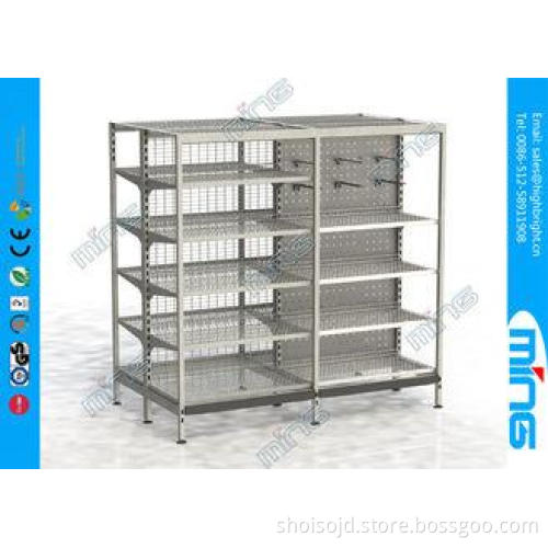 Australian Style Supermarket Display Shelves Mesh Pegboard